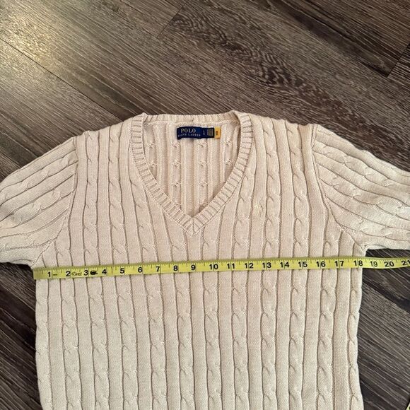 Polo Ralph Lauren Cable-Knit Cotton V-Neck Sweater - Picture 8 of 11